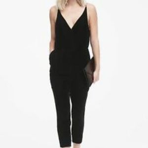 Banana Republic Black Velvet Jumpsuit Size 6P